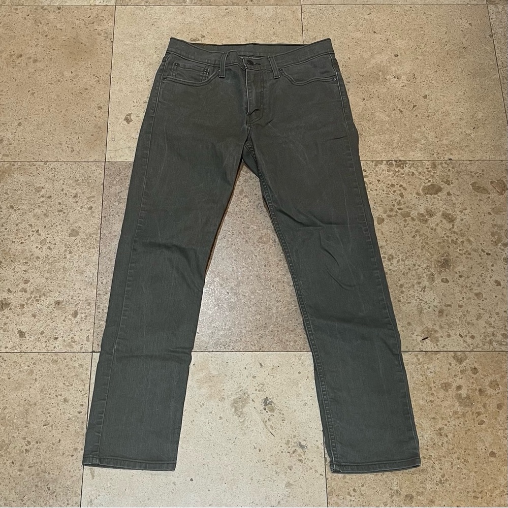 Levi's Men's Straight Distressed Light Brown Jeans - Picture 2 of 6